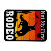 マイファーストロードカウボーイ女性のカーボーイホースサンセット マグネット (横)