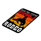 マイファーストロードカウボーイ女性のカーボーイホースサンセット マグネット (左側)