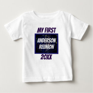 マイファースト懇親会ネイビーブルーキープサケ ベビーTシャツ