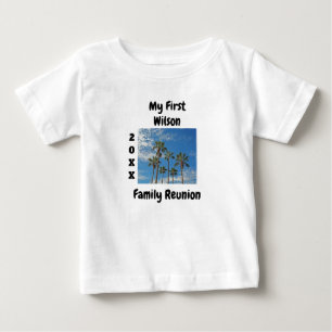 マイファースト懇親会パームツリービーチキープサケ ベビーTシャツ
