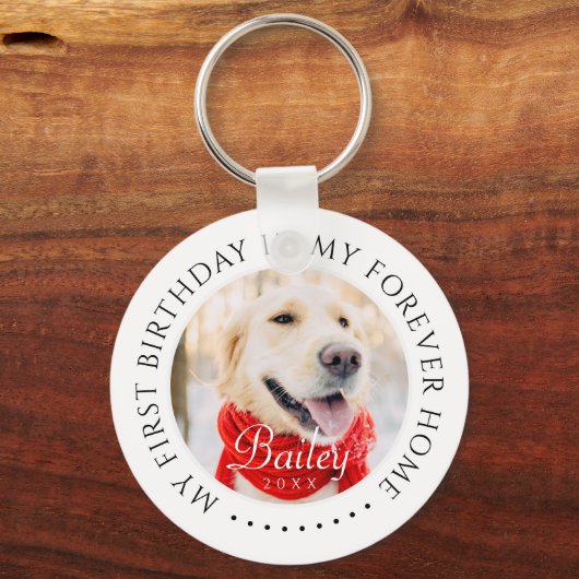 マイファースト誕生日フォーエバーモダンホームフォト キーホルダー (裏面)