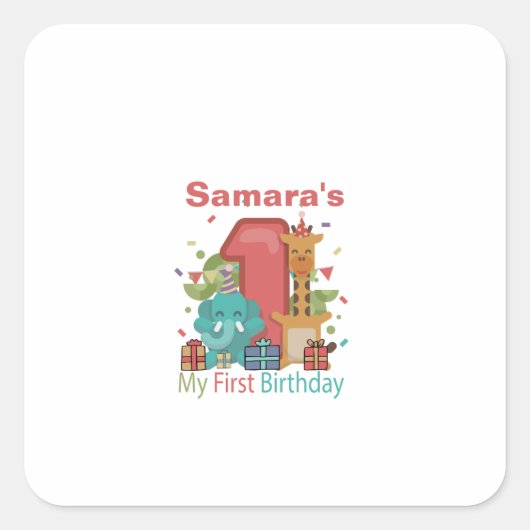 マイファースト誕生日 スクエアシール (正面)