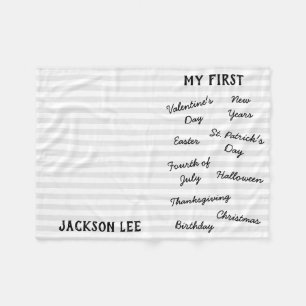 "マイファースト"ホリデーマイルストーンベビーブランケット フリースブランケット