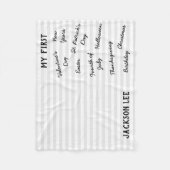 "マイファースト"ホリデーマイルストーンベビーブランケット フリースブランケット (正面)