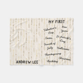 "マイファースト"ホリデーマイルストーンベビーブランケット フリースブランケット