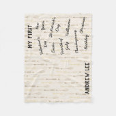 "マイファースト"ホリデーマイルストーンベビーブランケット フリースブランケット (正面)