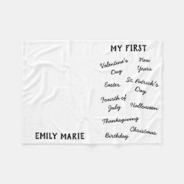 "マイファースト"ホリデーマイルストーンベビーブランケット フリースブランケット