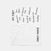 "マイファースト"ホリデーマイルストーンベビーブランケット フリースブランケット (正面)