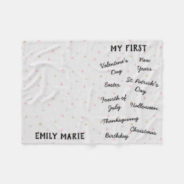 "マイファースト"ホリデーマイルストーンベビーブランケット フリースブランケット