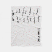 "マイファースト"ホリデーマイルストーンベビーブランケット フリースブランケット (正面)