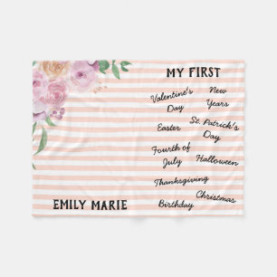 "マイファースト"ホリデーマイルストーンベビーブランケット フリースブランケット