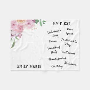 "マイファースト"ホリデーマイルストーンベビーブランケット フリースブランケット