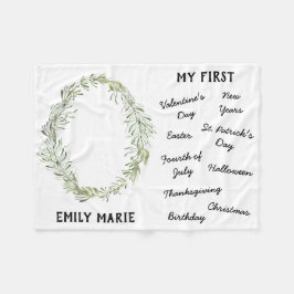 "マイファースト"ホリデーマイルストーンベビーブランケット フリースブランケット