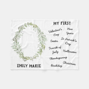 "マイファースト"ホリデーマイルストーンベビーブランケット フリースブランケット