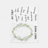 "マイファースト"ホリデーマイルストーンベビーブランケット フリースブランケット (正面)