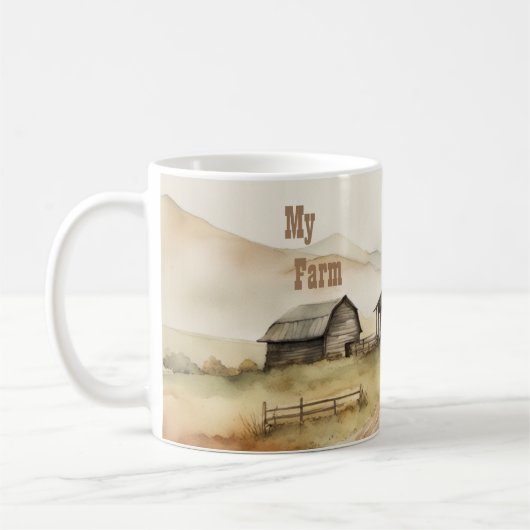 マイファームハウスウォーターカラーマグ コーヒーマグカップ (左)