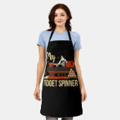 マイフィジットスピナおもしろいー旋盤木目ヴィンテージ エプロン (着用した状態)