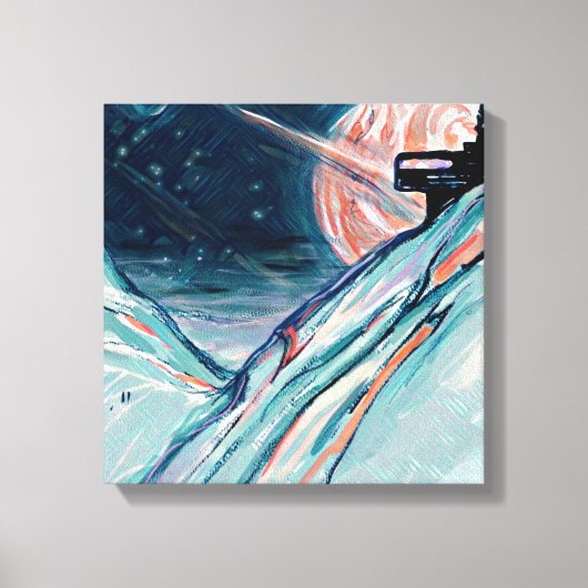 マイフューチャーホームイン宇宙 キャンバスプリント (正面)