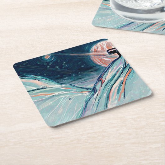 マイフューチャーホームイン宇宙 スクエアペーパーコースター (アングル)