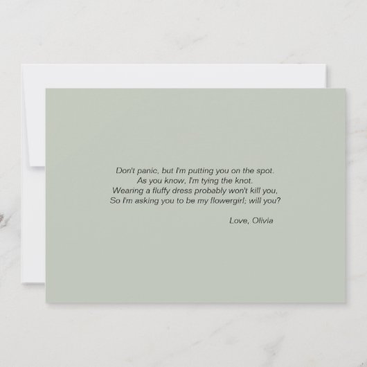 マイフラワーガールフェアリーウッドランドヘブン 招待状 (裏面)