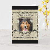 マイフレイドフレンドペット悔やみや弔慰カスタムバーラップ カード (黄色い花)