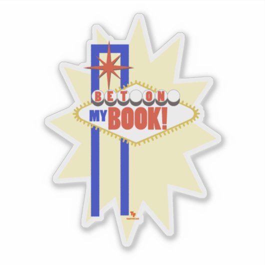 マイブックベガスに賭ける作家おもしろいロゴ シール (正面)