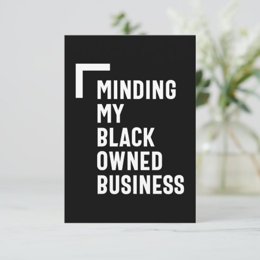 マイブラックオーナービジネスシャツ起業家 出欠カード (スタンド正面)