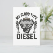 マイブラッド型ディーゼルおもしろい自動車整備士便利屋 サンキューカード (スタンド正面)