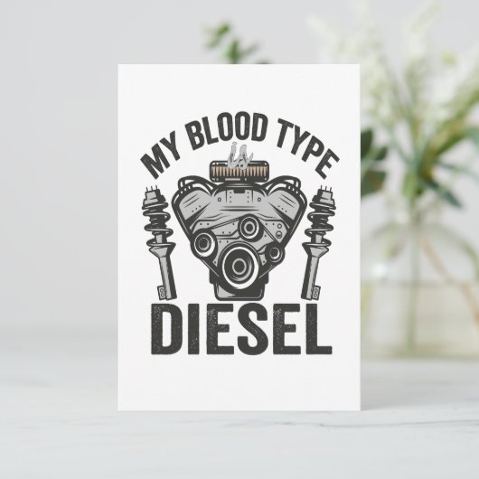 マイブラッド型ディーゼルおもしろい自動車整備士便利屋 サンキューカード (スタンド正面)