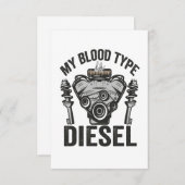 マイブラッド型ディーゼルおもしろい自動車整備士便利屋 サンキューカード (正面/裏面)