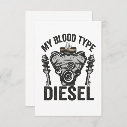 マイブラッド型ディーゼルおもしろい自動車整備士便利屋 サンキューカード (正面/裏面)