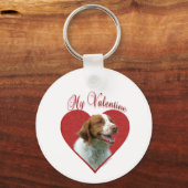 マイブリタニースパニエル犬バレンタイン キーホルダー (正面)