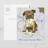 マイブリュッセルグリフォン食べマイレッスンプラン ポストカード (正面/裏面)