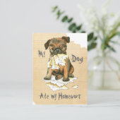 マイブリュッセルグリフォン食べマイ宿題 ポストカード (スタンド正面)