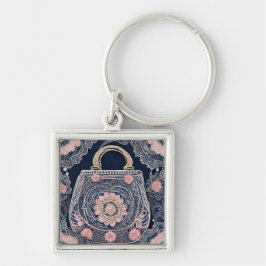 マイブルーハンドバッグAIアート キーホルダー