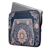 マイブルーハンドバッグAIアート ラップトップスリーブ (正面左)