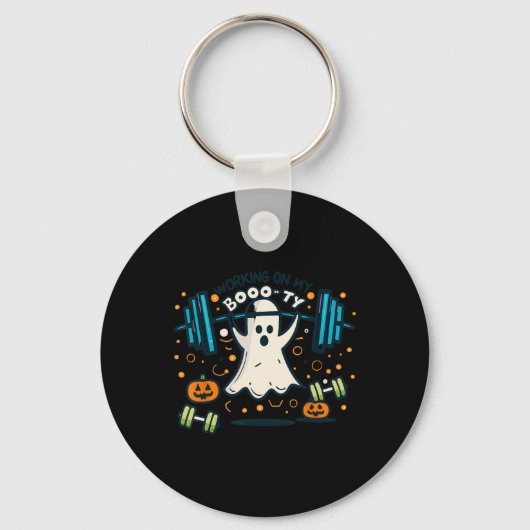 マイブーティハロウィンおもしろい幽霊トレーニング キーホルダー (正面)