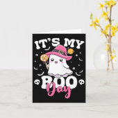 マイブーデイかわいいハロウィーン誕生日幽霊ボーイガール カード (黄色い花)