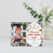 マイベイビーの初めてのカウボーイ  写真 1歳の誕生日 ポストカード (スタンド正面)