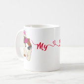 マイベストコールマグ – ガールズチャットデザイン コーヒーマグカップ (正面左)