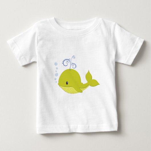 マイベビーグリーンクジラ ベビーTシャツ (正面)