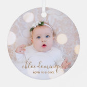 マイベビーパーソナライズされた写真 メタルオーナメント (裏面)