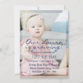 マイベビー1歳の誕生日 – シンプルフォト招待状 招待状 (正面)