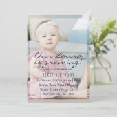 マイベビー1歳の誕生日 – シンプルフォト招待状 招待状 (スタンド正面)