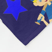 マイベースボールチームキッズブルー金ゴールド フリースブランケット (角)