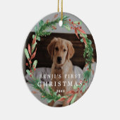 マイペットの初めてのクリスマスリース写真 セラミックオーナメント (右)