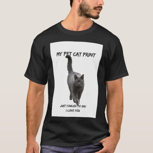 マイペット猫プリントおもしろい猫Tシャツラブ Tシャツ (正面)