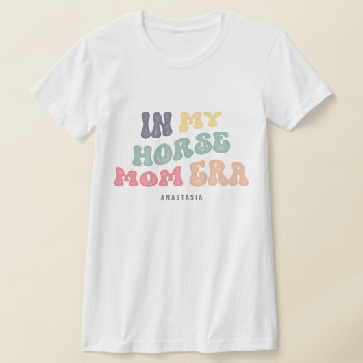 マイホースママエラパステルウェーブー文字馬術 Tシャツ (レイダウン)