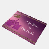 マイホームマイキャッスル引用文ウェルカムロイヤルティ ドアマット (アングル)