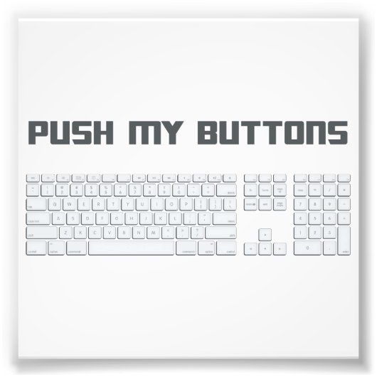 マイボタンコンピューターキーボードを押す フォトプリント            (正面)